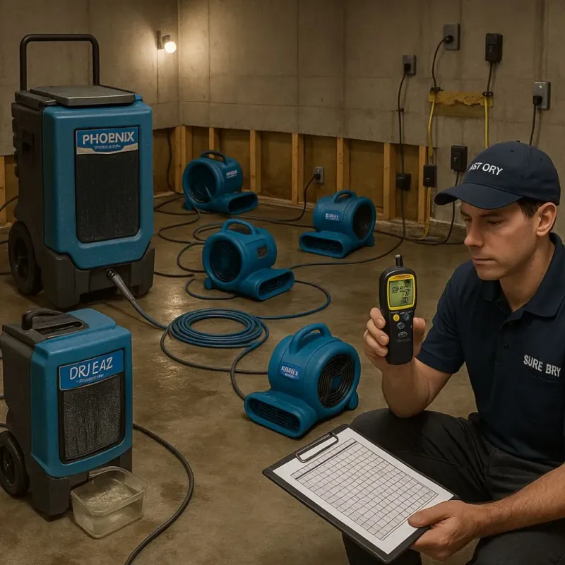 Structural Drying and Dehumidification process in Walker, LA